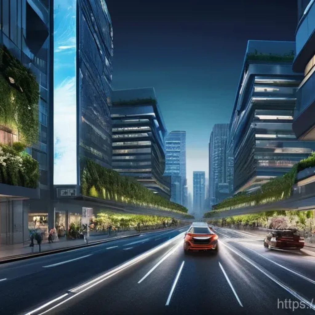 라이다 LiDAR 통신 - **Prompt:** A vibrant, futuristic city at dusk, bustling with sleek, autonomous vehicles gliding smo...