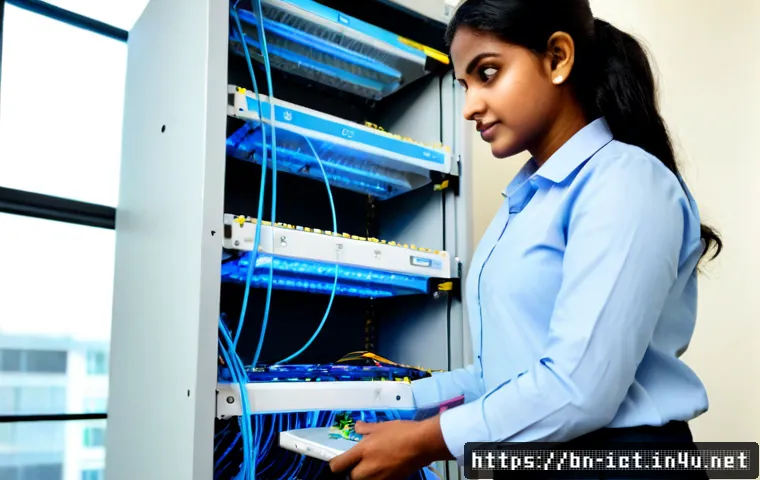 Home 17 광대역 통신 기술 - Photorealistic modern broadband communications concept, a Bangladeshi female network engineer in mod...
